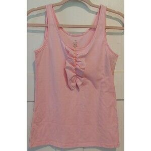 Tank Top Womens shirt size MEDIUM 8-10 Ruffle accent